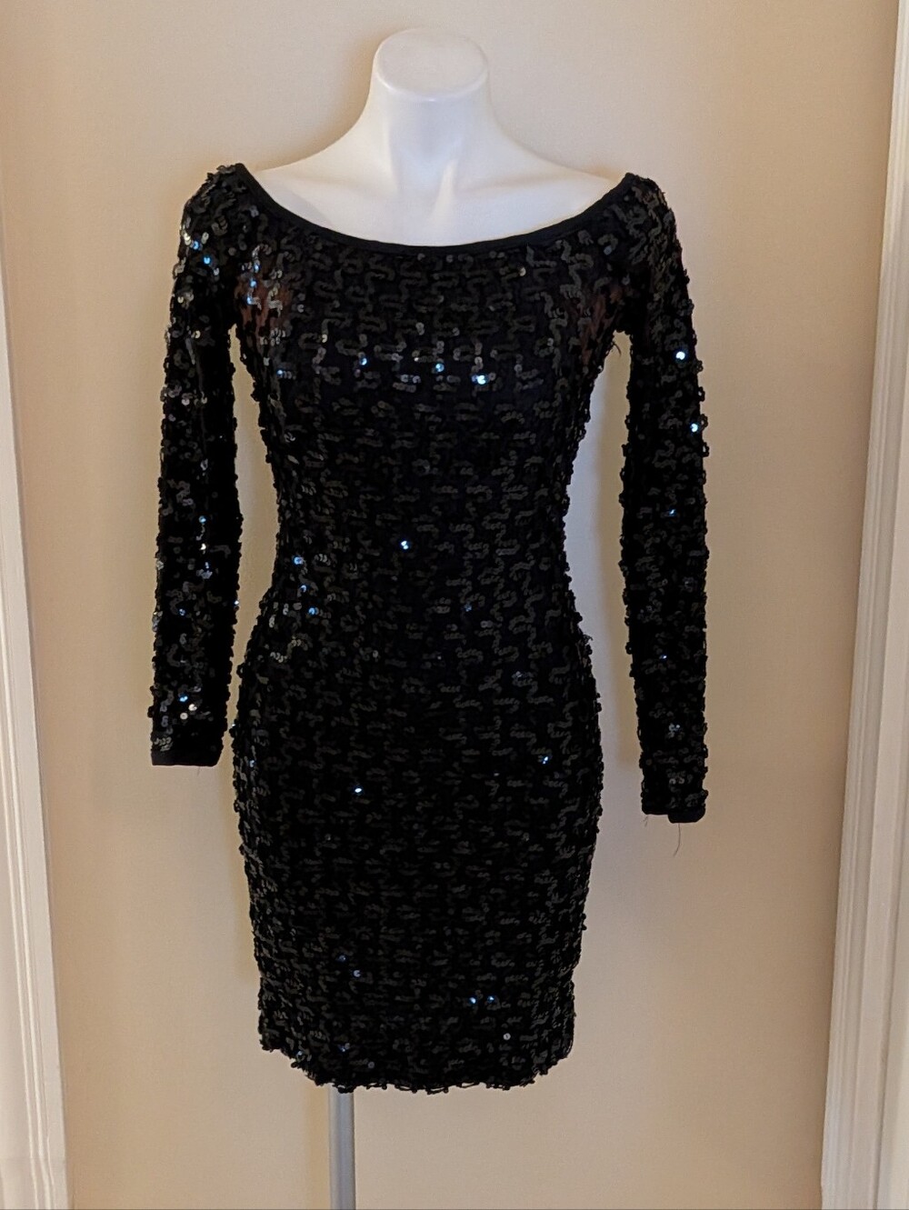 Vintage Susan Roselli for Vijack black sequin dress size 6